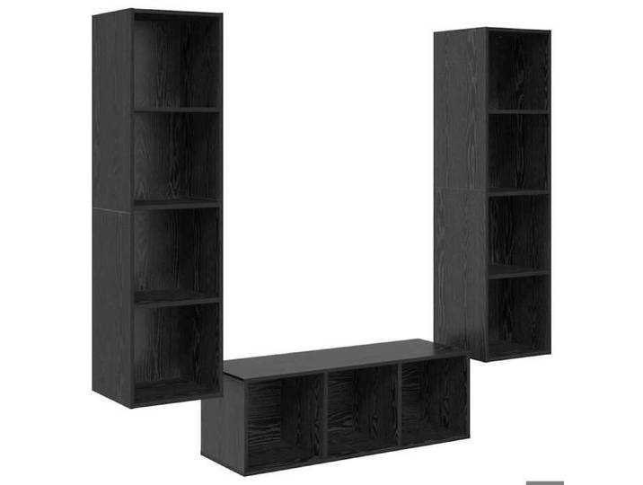 Ensemble meuble TV - - 3 pièces - Chêne noir - 33 5x34x33 5cm - bois d'ingénierie - design élégant 26365583537