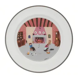 SPEISETELLER KAMIN Design Naif bunt ø 27 cm