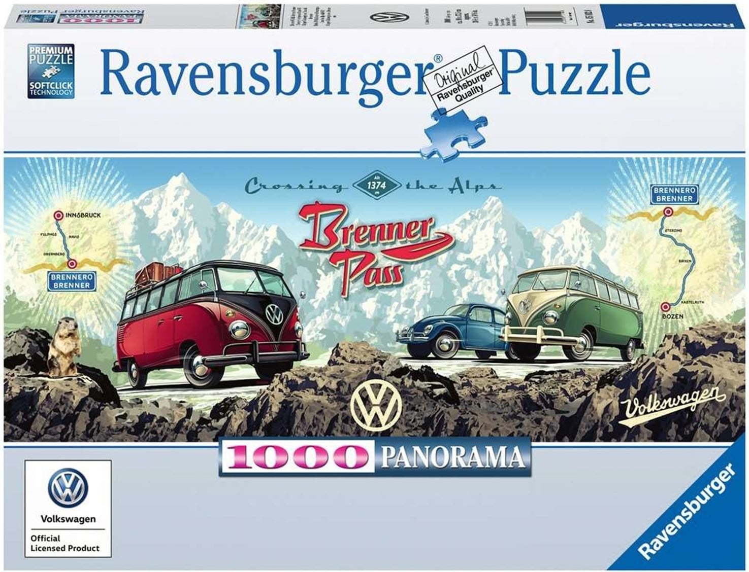 Ravensburger Puzzel Met de VW Bus over de Brennerpas