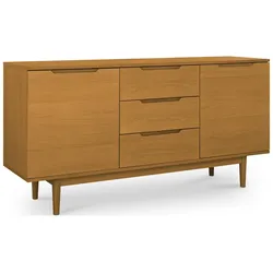 Sideboard Enimeta Eiche Natur 160 cm - 2 Türen, 3 Schubladen & Soft-Close