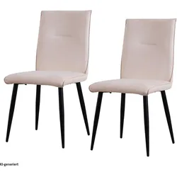 HTI-Living, Stühle, Esszimmerstuhl 2er Set Creme Salinas