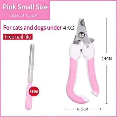 Happy Pet Pantry Professional Pet Nail Clippers & Dog Nail Trimmer Labor Saving Cat Nail Cutter pink Small