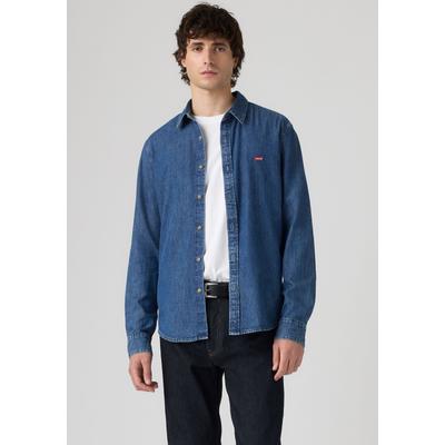Langarmhemd LEVI'S "BATTERY HOUSEMARK STANDARD", Herren, Gr. L, N-Gr, blau (tom mid wash), Web, Obermaterial: 100% Baumwolle, normal hüftbedeckend, Hemden, normale Passform