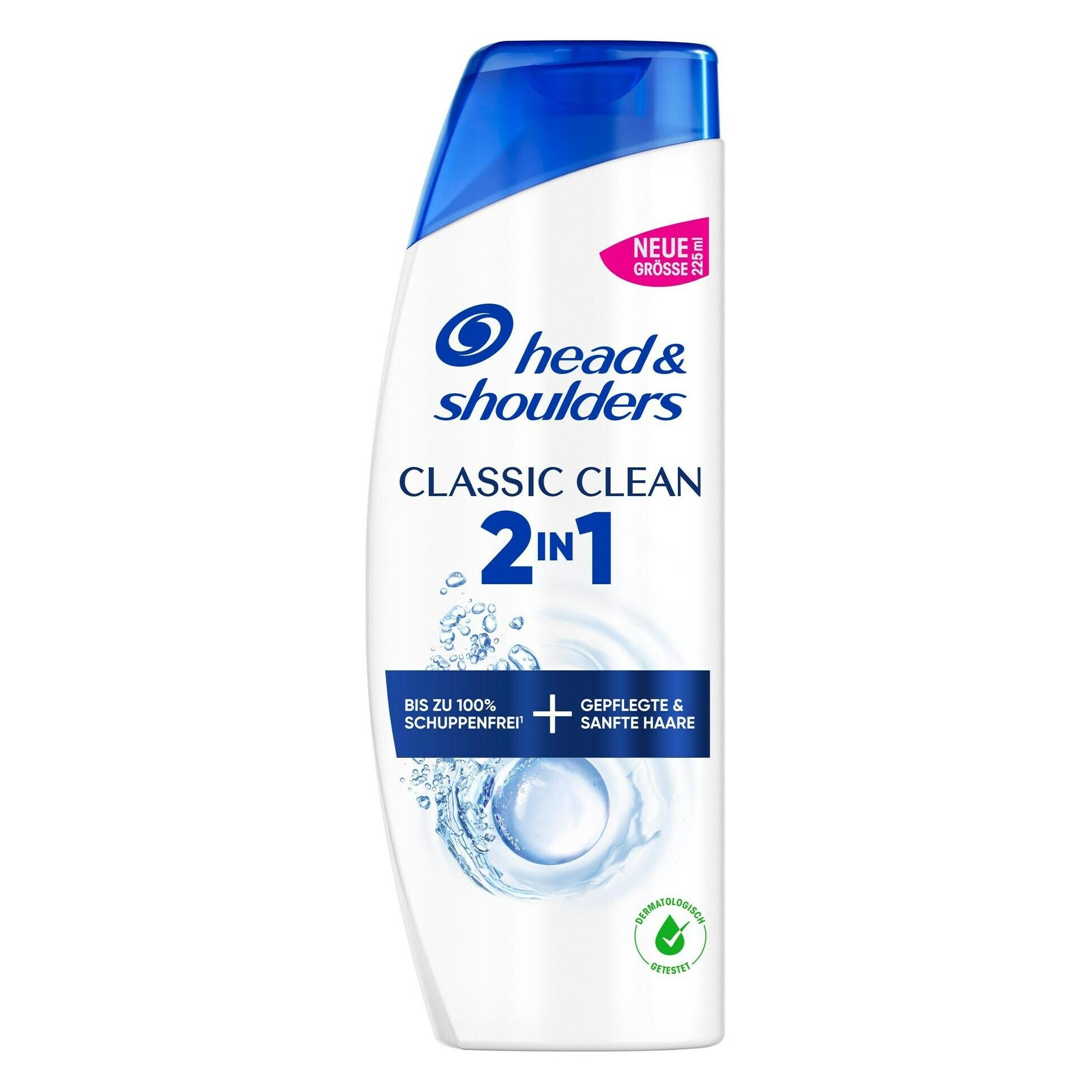 Head & Shoulders Anti-Schuppen Shampoo 2in1 Classic Clean Shampoo 225 ml (Flüssiges Shampoo, 225 ml) (8006530006385)