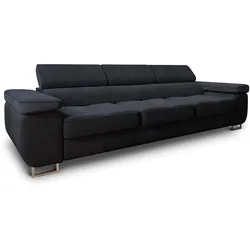 BETTSOFA MOSINE Schwarz Kordstoff mit Schlaffunktion