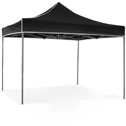Divina Fire Faltbarer Faltpavillon 3 x 3, schwarz, mit wasserdichtem PVC überzogen