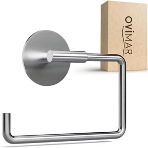 ovimar Toilettenpapierhalter Hammerodde, silber, zum Kleben, für 1 Rolle, aus Edelstahl