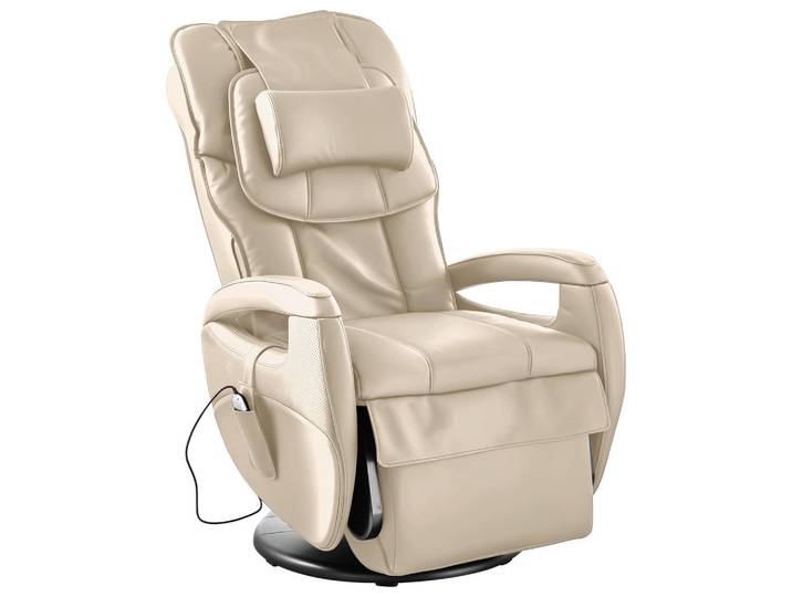Cantus Massagesessel, Beige, Metall, Kunststoff, Kombination Echtleder/Lederlook, Spaltleder, Uni, 80x117x114 cm, Lederauswahl, Relaxfunktion, Massagefunktion, Wohnzimmer, Sessel, Massagesessel