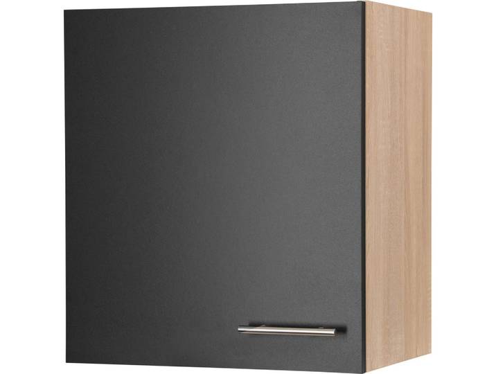 Küchenoberschrank Merle Schwarz/Eichefarben