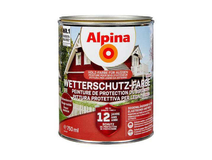 Alpina Wetterschutz-Farbe Schwedenrot Rot 0.75 l Seidenglanz