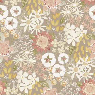 A-Street Prints Karina Neutral Wildflower Garden Wallpaper