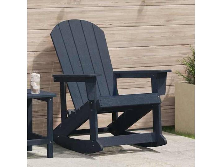 1 PC Chaise Adirondack à bascule Poids maximal: 110 kg Bleu marine 92x73 5x92 cm HDPE LL3821