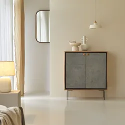 Anrichte Highboard im Materialmix aus Akazie, Stein und Metall 100 cm Temis