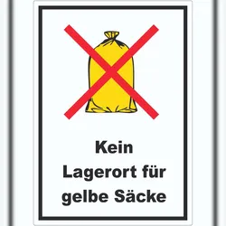 HB-Druck Kein Lagerort für Gelbe Säcke Aufkleber A7 (74x105mm)