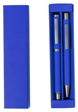 Set Stylos Publicitaires Personnalisés Bostit aluminium bleu