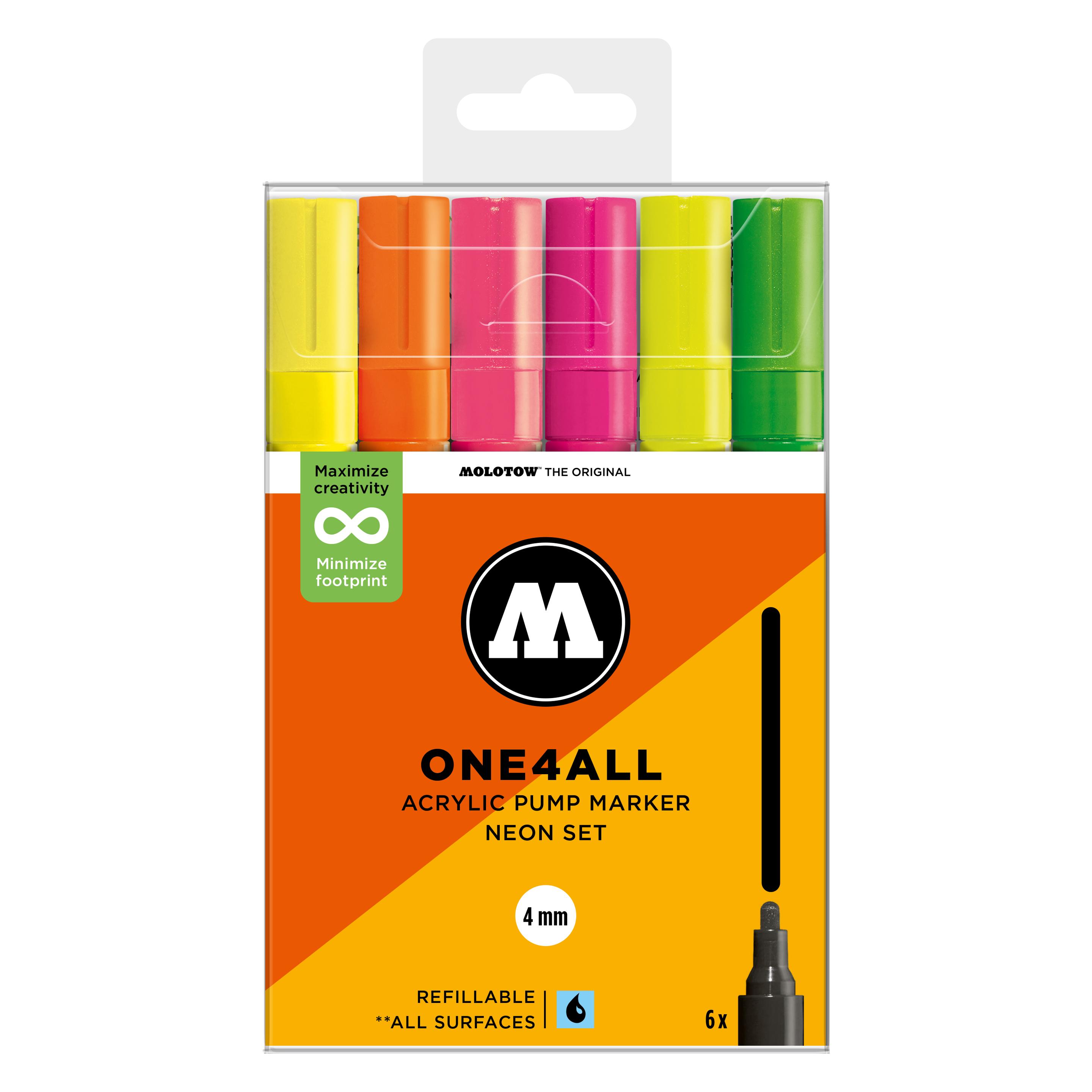 Molotow Acrylmarker One4All 227HS Neon Set (6x) (MO200841)