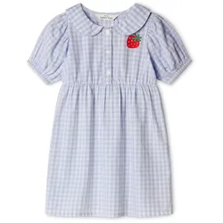 Tchibo - Kinder-Webkleid mit Bubi-Kragen - Mädchen - Gr. 122/128 - creme/kariert