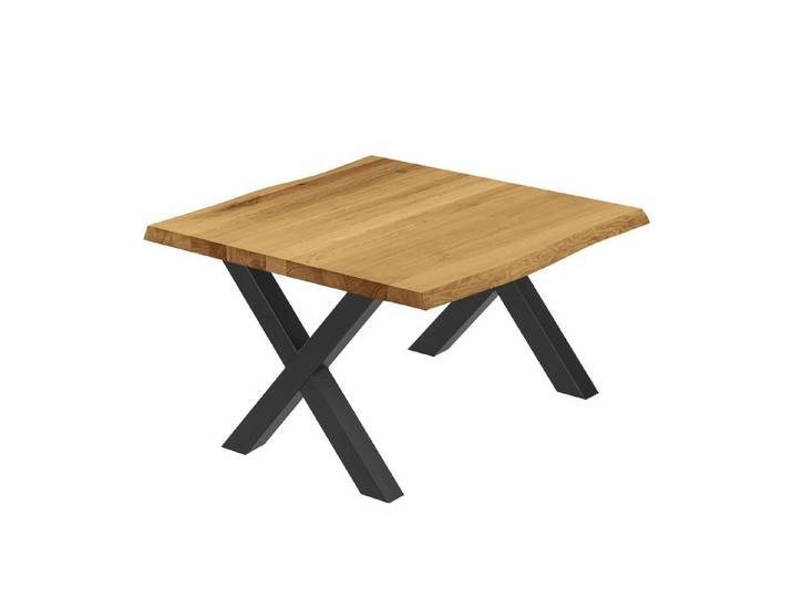 LAMO Manufaktur Baumkantentisch Design Esstisch Massivholz inkl. Metallgestell (1 Tisch), Baumkante massiv