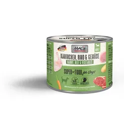 Macs Hund Kaninchen, Rind und Gemüse Sparpaket 12 x 200g
