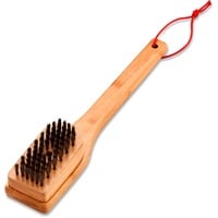 Grillbürste mit Bambus-Griff, 30cm, Grill-Reinigungsbürste mit Edelstahlborsten