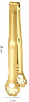 Inspired Living Cat Paw 304 Stainless Steel Food Tongs Non Slip Mini Kitchen Serving Tongs For BBQ, Salad, Ice & Snacks gold