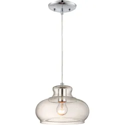 Pendelleuchte Chrom / Klarglas Maxi mit 1 Lampe