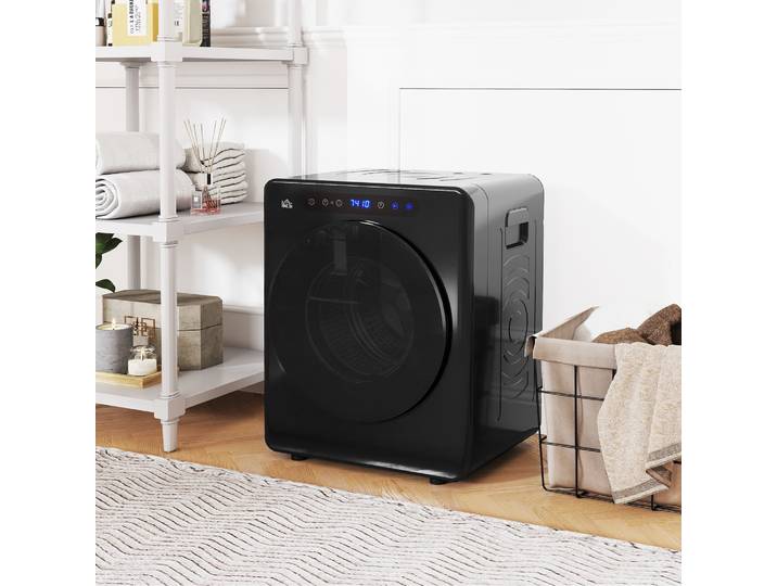 HOMCOM Sèche-Linge Électrique 4Kg 1000W 6 Modes Noir