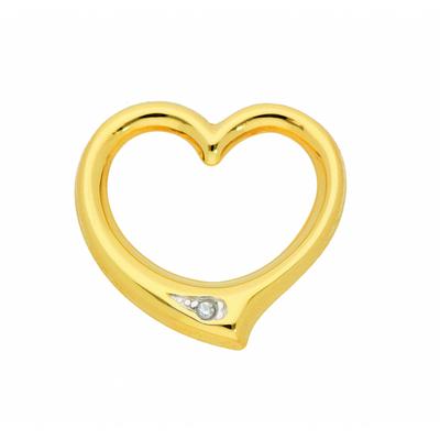 Kettenanhänger ADELIA´S "Damen 333 Gold Anhänger Swingheart mit Diamant", gold, Schmuckanhänger, Damen, 0,01 VVS = sehr sehr kleine Einschlüsse mit Diamant, Diamanten Gelbgold 333 Gold, Diamanten, Gelbgold 333, Gold, Kettenanhänger, mit Diamant...