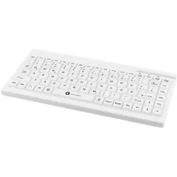 Gett GCQ Cleantype Easy Protect Compact silicone keyboard IP68 waterproof desinfectable 88 keys USB (DE, Kabelgebunden), Tastatur, Weiss