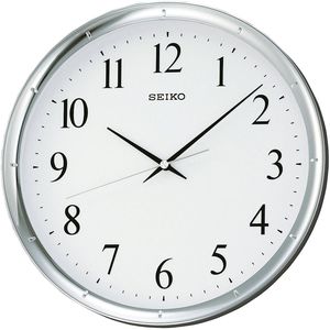 Seiko Wanduhr QXA417S, Kunststoff, analog, Quarzuhr, Ø 31 cm, silber, lautlos