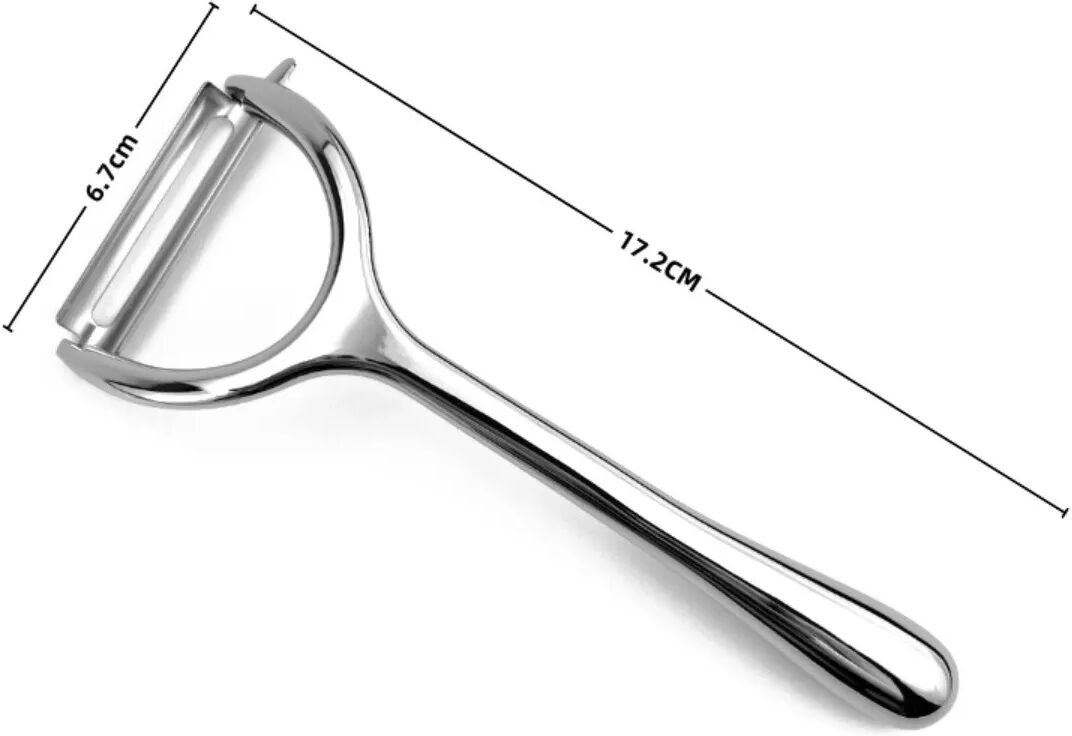 INF Éplucheur Multifonctionnel Chrome Brillant (Lame Dentelée) - Éplucheur de Fruits et Légumes en Acier Inoxydable