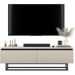 TV-LOWBOARD Selene Kaschmir matt 140 cm mit Metallrahmen
