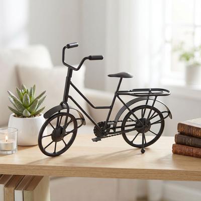 Dekoobjekt AMBIENTE HAUS "Deko Fahrrad - schwarz 27cm", schwarz, B:27cm H:20cm T:8cm, Eisen, Dekofiguren, aus Metall