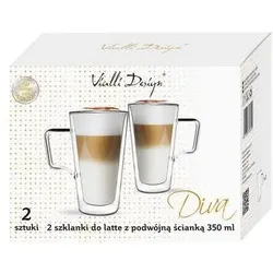 Vialli Design, Tasse, Diva 2er-Set doppelwandige Latte-Gläser 350 ml (350 ml, 2x)