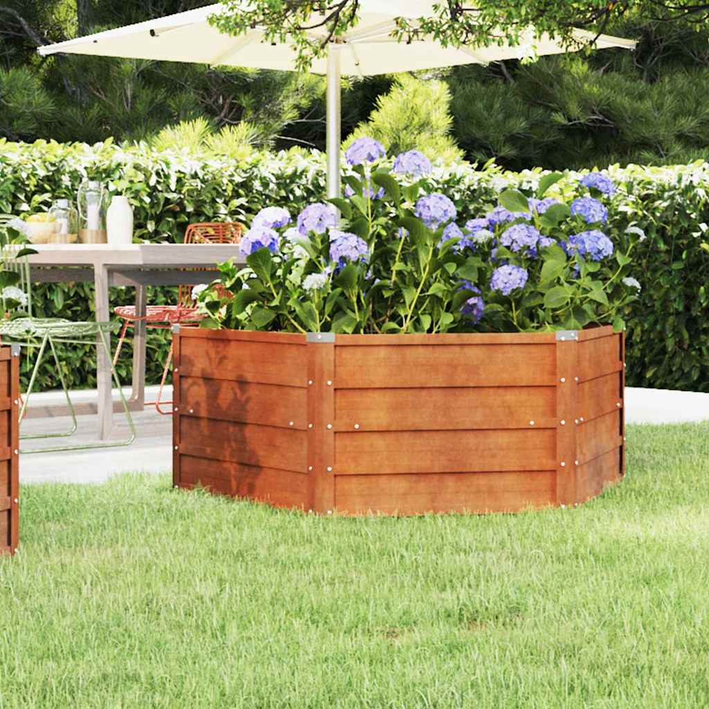 vidaXL Arriate oxidado de acero corten 129x129x45 cm Marrón
