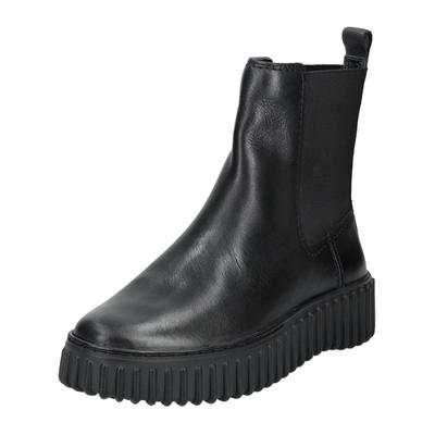 Stiefelette CLARKS "Clarks Stiefelette Leder/Textil", Damen, Gr. 39,5, schwarz, Leder, Textil, Schuhe Stiefelette