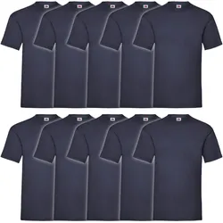 10er Pack Fruit of the Loom Valueweight T-Shirt, navy, S