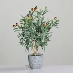 Kunstpflanze Olivenbaum 48 cm Kunststoff Grün