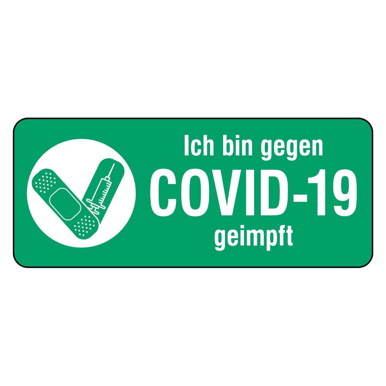 Brady VACCINATED-60x25MM-DE/10SHTS, Ich bin gegen COVID-19 geimpft (140 Schilder) (310052)
