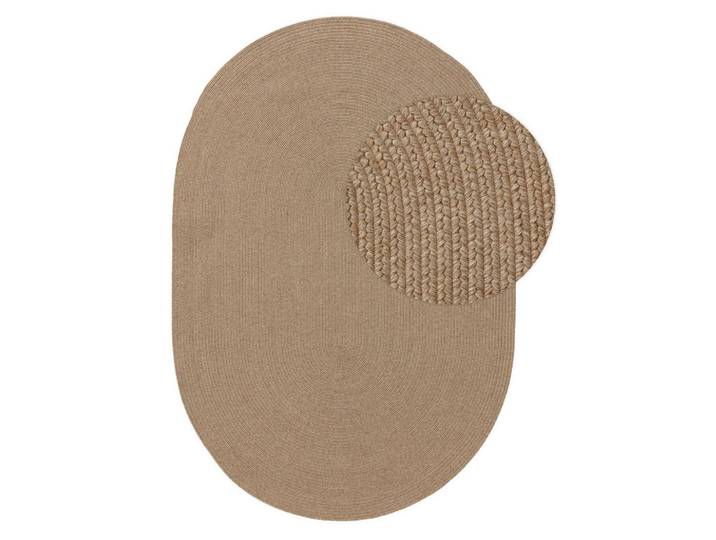 Kunstloft Outdoorteppich Nandi Beige 160/230 cm, Textil, Kunststoff, Uni, Oval, 160x1 cm, wasserabweisend, Teppiche & Böden, Teppich, Outdoorteppich