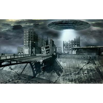 Fototapete PAPERMOON "Alien-Invasion", bunt, B:5m L:2,8m, Vlies, Tapeten