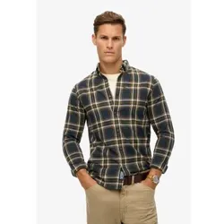 Superdry für Herren. M4010737A Hemd aus Bio-Baumwolle mit Vintage-Karo in navy (S), Lässig, Langarm, Nachhaltig, Marine