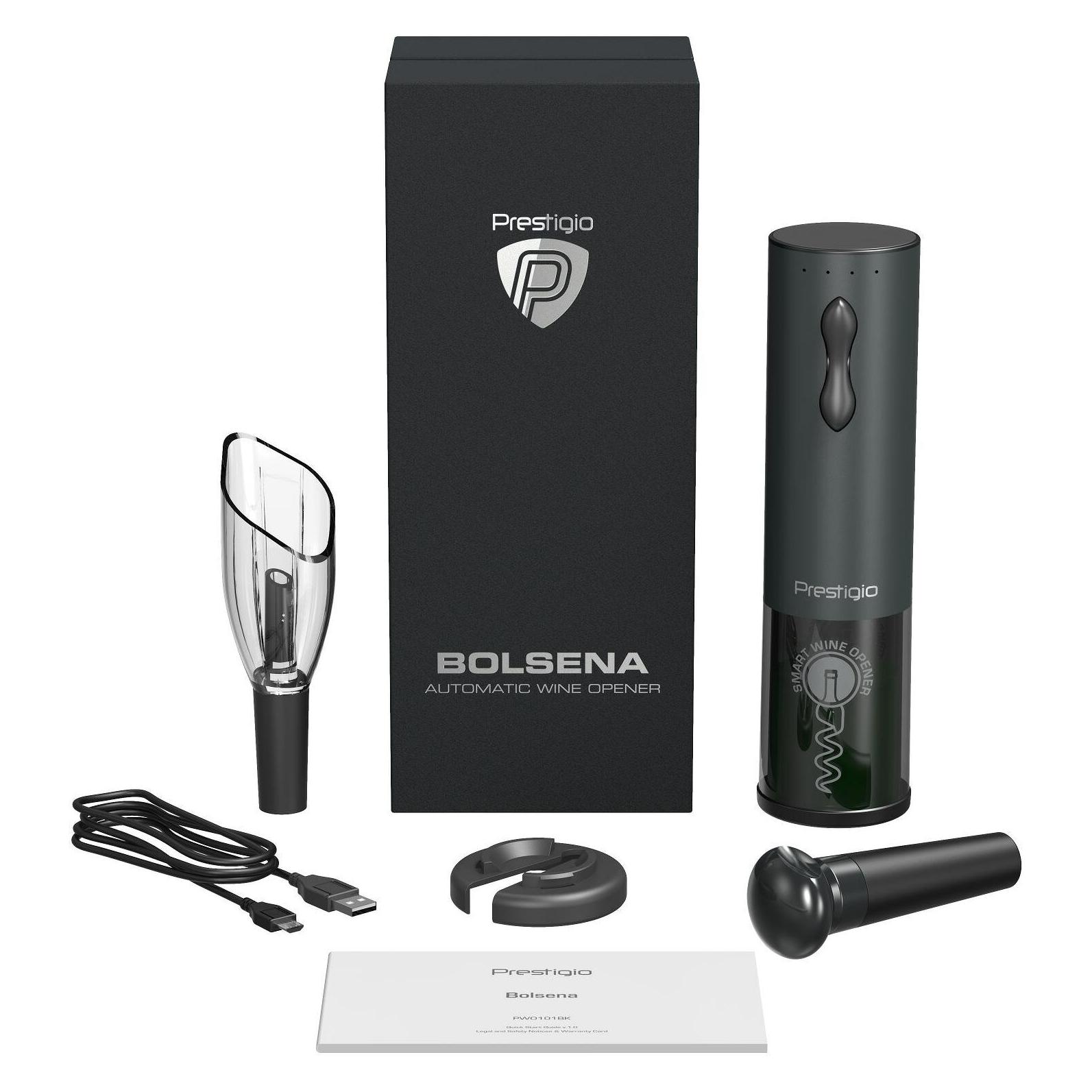 Prestigio Garda elektrisches Weinöffner-Set (Elektrischer Korkenzieher) (PWO105SL)