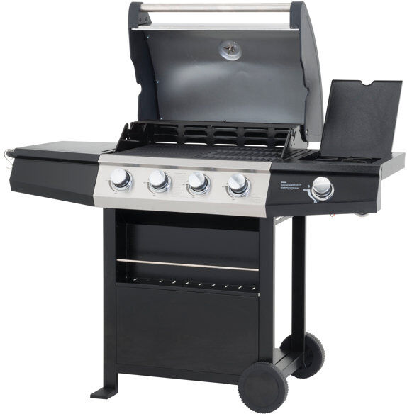 Hulsey Symple Stuff 4 - Burner Countertop Liquid Propane 55900 BTU BTU Gas Grill with Side Burner Stainless Steel / Power Coated 4