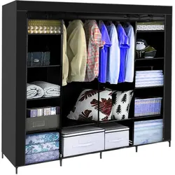 Ruhhy, Kleiderschrank, Stoffkleiderschrank (170 x 42 x 170 cm)