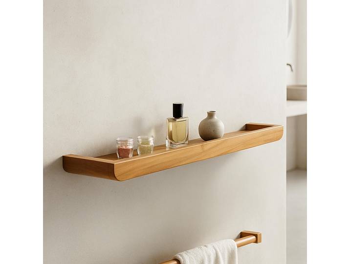 Etagère murale en bois de teck massif 90 cm