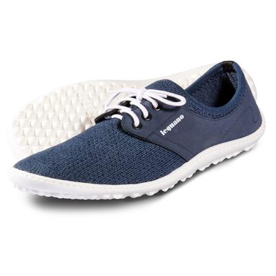 Barfußschuh LEGUANO "JUNO", Herren, Gr. 41, blau (navy), Lederimitat, Textil, Schuhe Barfußschuh, Schlupfschuh, Bequemschuh mit speziell entwickelter Halbkugel-Sohle