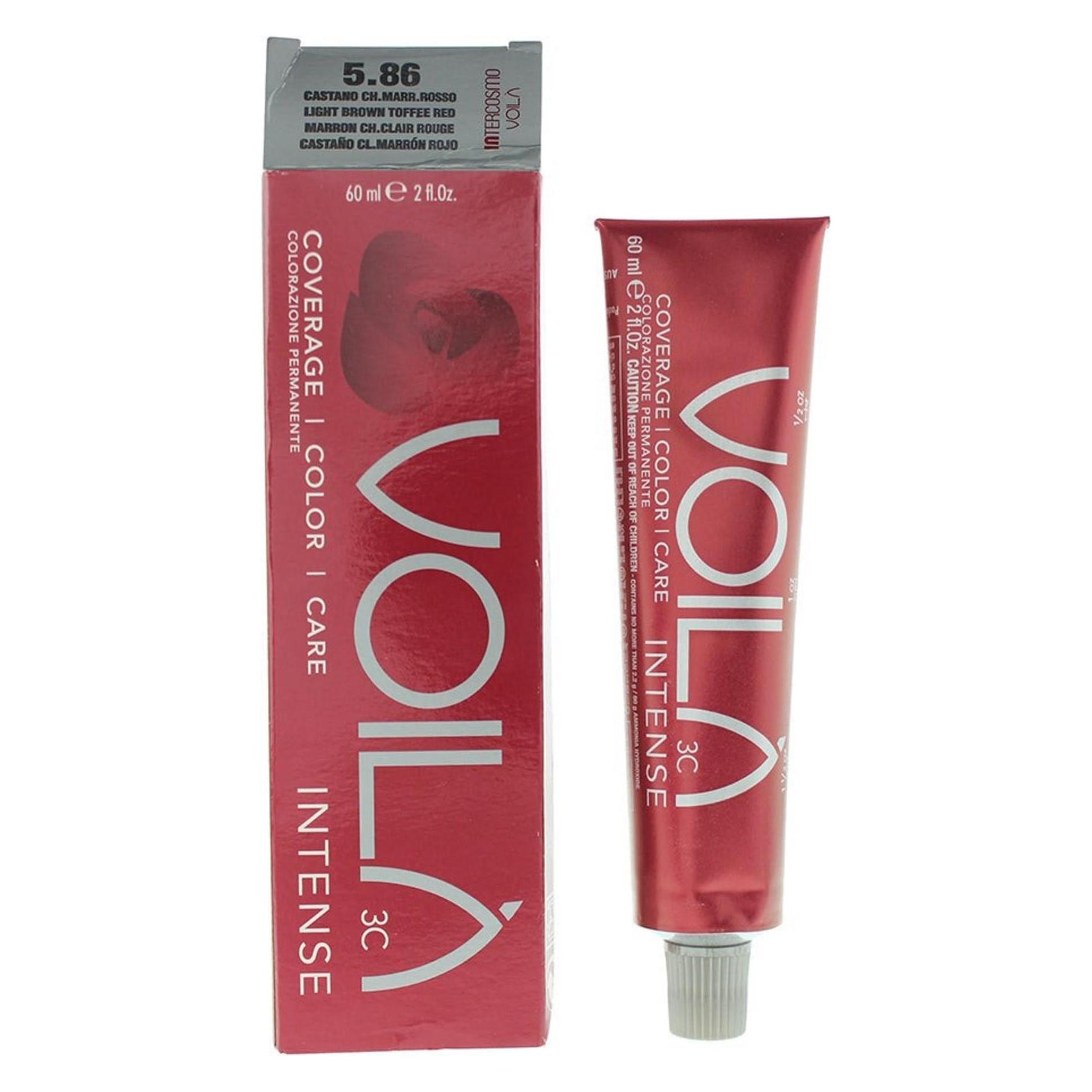 Wella Intercosmo, Voila 3C Intense, Permanent Hair Dye, 5.86 Light Brown Toffee Red, 60 ml (5.86 Light Brown Toffee Red) (70110142)