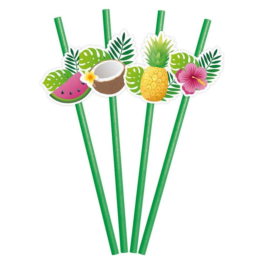 Globos Europe Papierstrohhalme Fruit Aloha - 6 Stück. (6x) (70690916)