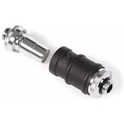 Alphacool ANK ES Schnellverschluss BLH1A PushIn Set AG-AG, Wasserkühlung Anschluss, Silber, Schwarz
